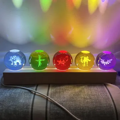 Zeldas Legended Figures Night Light Proof Trial Heroes K9 Crystal Ball 5cm Cosplay Home Decor Game Props Model Toy Birthday Gift