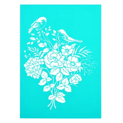 Flower Bird Silk Screen Stencils Reusable Silkscreen Print Kit For Printing Handbag Decoration