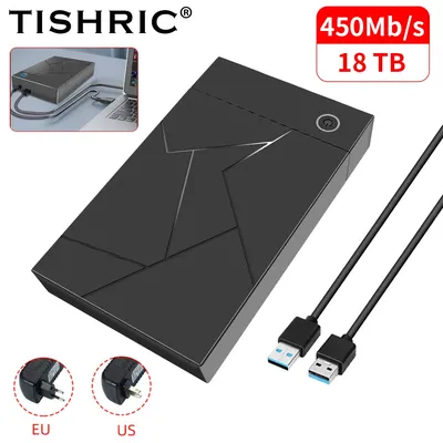 TISHRIC 3.5 Inch USB 3.0 to SATA Port SATA Hard Drive Case SSD Hard Drive Enclosure External Solid