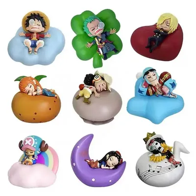 One Piece Luffy Zoro Nami Sanji Night Light Anime Figure Lamp Soft Light Bedroom Bedside LED Light