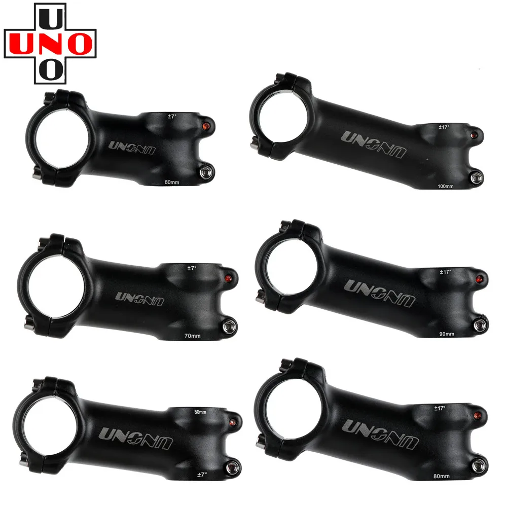 UNO Bike Stem ，7 / 17 Degree MTB Road Bicycle Stem ，Head tube diameter 28.6mm ，​Handlebar diameter 31.8mm 60-130MM Bicycle Parts