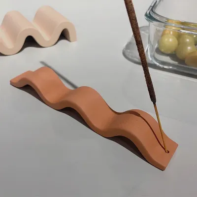 Silicone Mold for Making Incense Burner Wave Joss Holder Plaster Mold Incense Insert Tray Silicone