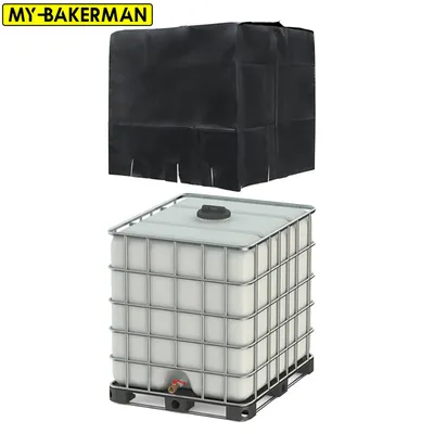 Black IBC Tote Cover 275 Gallon Dustproof Protective Cover for IBC Water Tank Pallet Garden