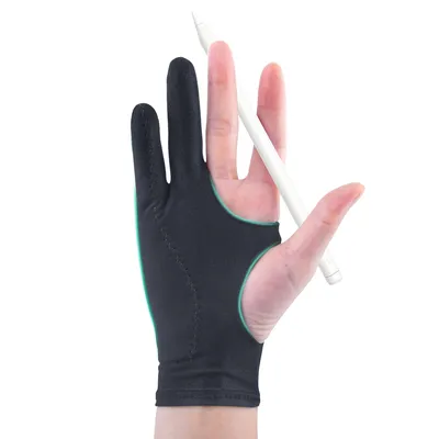 ANKNDO Two Finger Anti-fouling Glove For Artist Drawing & Pen Graphic Tablet Pad Pen Palm Rejection