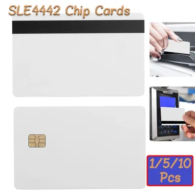 1/5/10 Pcs Sle4442 Chip Smart IC Blank PVC Card With 2750 OE Hi-Co Magnetic Stripe Works With All