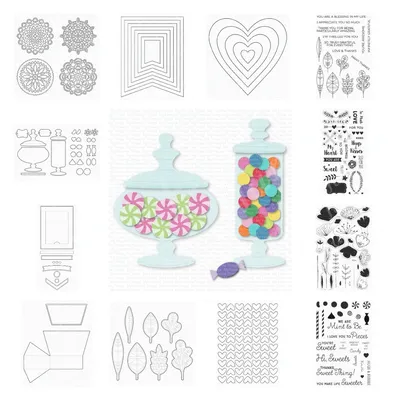 Valentine Cutting Dies Sketched Blooms Sentiment Clear Stamps Metal Cut Die Set Handmade DIY Paper