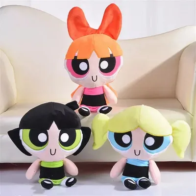 New 3pcs/lot 20cm Cartoon anime Powerpuff Girls Plush Toys Cute Blossom Buttercup Bubbles stuffed