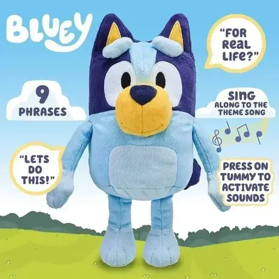 New A Family Of Bluey Talking Plush Bingo Dog Music Plush Toys Bluey Anime Figure Cute Animal Sing