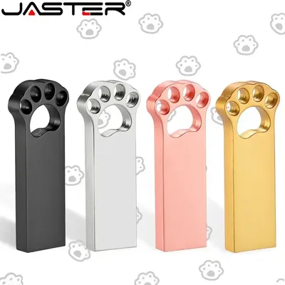 JASTER Metal cat claw USB 2.0 Flash Drives 64GB 32GB High speed Pen drive 16GB Memory stick Free key