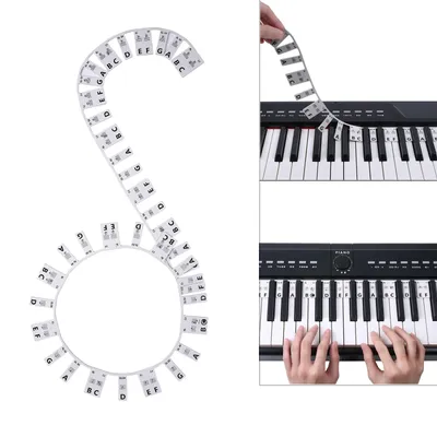 61 88 Keys Piano Keyboard Note Labels Marker Free Paste Overlay Silicone Strips Piano Guide for