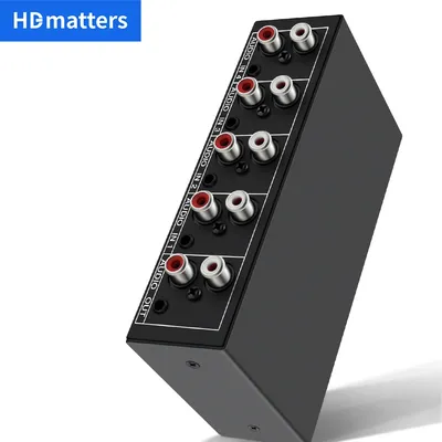 RCA AUX Audio Switcher 4 in 1 Stereo Audio selector 4X1 Passive 3.5mm Aux L/R RCA audio switch box analog audio selector