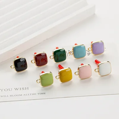 Multicolors Square Simple Stud Earrings Eardrop Accessories Supplies for Jewelry Component Diy