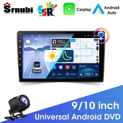 Srnubi SSR 9 10 Inch Universal Android 12 Carplay Auto Car Radio Multimedia Player Navigation GPS 2