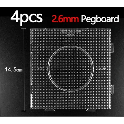 4Pcs 2.6/5MM Hama Beads Square Large Pegboards Board For Perler tool Fuse Beads Square jigsaw puzzle Template For Educational To