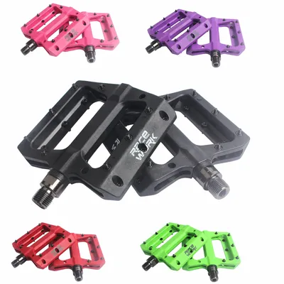 RACEWORK Mountain Bike Pedals MTB Bicycle Pedals 9/16" Concise Flat Nyoln Fiber Abrasion And
