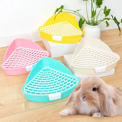 Medium Rabbit Litter Box Bunnies Corner Toilet Box for Ferret Hamster Dragon Cat Guinea Pig Dutch