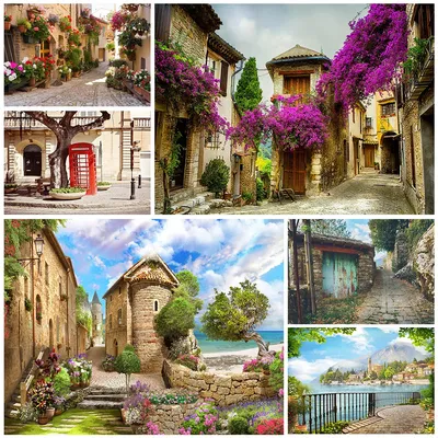 Floral Street Photography Background Photozone Traditional Italian Alley Vinyl Cloth Photo Backdrop for Photo Studio Photobooth