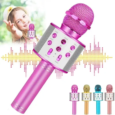 Handheld Wireless Bluetooth Karaoke Microphone Speaker for Kids,Home Party Singing Machine