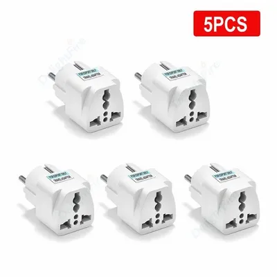 3/5/10/20pcs EU KR EU Plug Adapter US To EU Travel Adapter AU UK Universal 4.8mm Adapter Converter