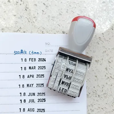 Cute Date Stamp In Spanish French English for Planner Bussiness Adjustable Rubber Stamp Ink Pad Date