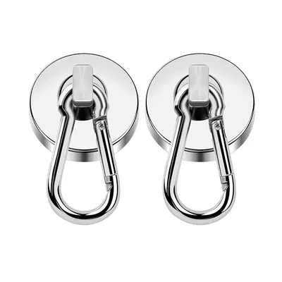 Magnetic Hooks Strong Heavy Duty Neodymium Magnet Hooks With Swivel Carabiner Hook For Refrigerator 1pcs Magnetic Materials