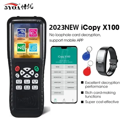 5YOA IX100 RFID Reader Icopy New Rfid Duplicator Advanced Decryption Programmer Copier Writer for