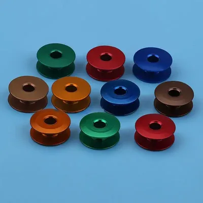 10pcs/Box Aluminum Bobbins Metal Spool Sewing Craft Tools Accessories for Industrial Sewing Machine