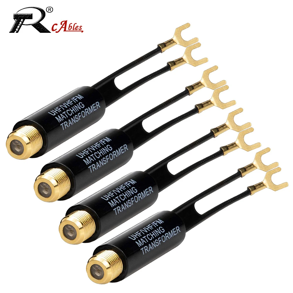 Transforme 75 Ohm to 300 Ohm Adapter UHF VHF FM Antenna Transformer Converter Adapter F Female for TV radio RF Coaxial Antenna