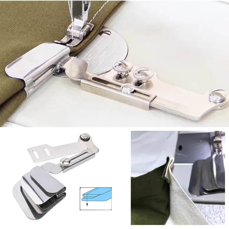 Double Layer Seaming Curling Device Quilting Patchwork Tools For Folding Hemming Crimper Of Industrial Sewing Machine Flat Car