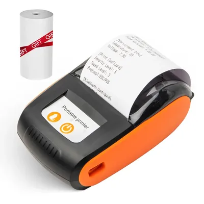 Portable Receipt Printer 58mm Mini Thermal Printing Wireless BT USB Mobile Printer w/ 2 Inch Thermal