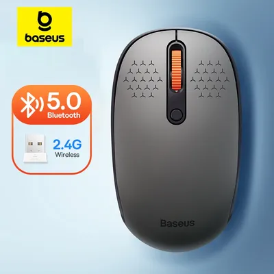 Baseus Mouse Bluetooth Wireless Computer 1600DPI Silent Mouse with 2.4GHz USB Nano Receiver for PC