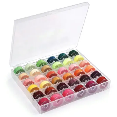 25/20 Colors Set Bobbin Thread Polyester Thread Spools Sewing Machine Bobbins With Storage Box For