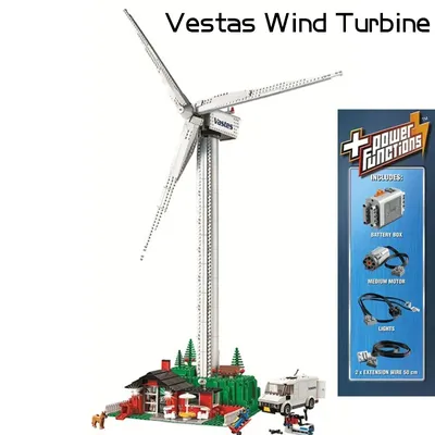 New Creative Series Vestas Wind Turbine Building Blocks PF Electric Windmill Generator Fit 10268