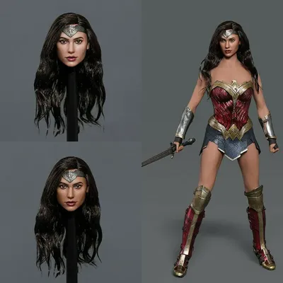 In Stock GACTOYS GC037 1/6 Wonder Girl Head Sculpt Gal Gadot Planted Hair Head Carving Fit 12'' Female Action Figure Body
