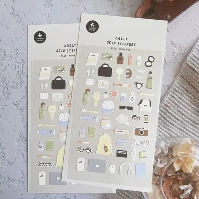 Korean Import Original Suatelier The Things In My Bag Nylon Stickers Scrapbooking Diy Journal