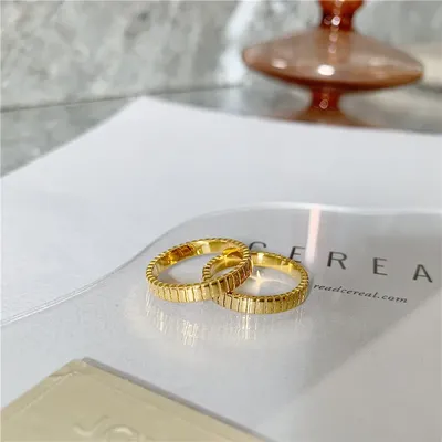 Waterproof Simple Gear Shape Woman Man Stainless Steel Fashion Personality Golden Color Baroque