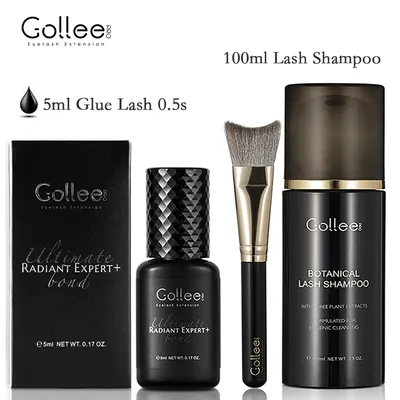 Gollee Eyelash Extension Glue 0.5s Lash Foam Shampoo Makeup Clean Eyelash Cleaning Solution Dust Oil