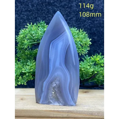 Natural Beautiful Agate Geode Free Flame Shape Torch Reiki Healing Crystal Tower Style Feng Shui
