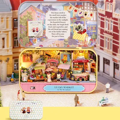 DIY Box Theater Doll House Miniature Home Nostalgic Theme DollHouses Miniature Box Cute Doll Houses
