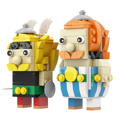 Gobricks MOC Anime Action Figures Asterixs and Obelixs Brickheadz Comic Character Doll Building
