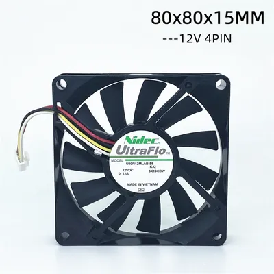 Brand New Nidec 8CM 80mm 12V Cooling Fan U80R12MLAB-58 Computer Case Cooling Fan 4pin