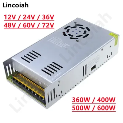 12V 24V 36V 48V 60V 72V 360W 400W 500W 600W Switching Power Supply Source Transformer AC DC SMPS For