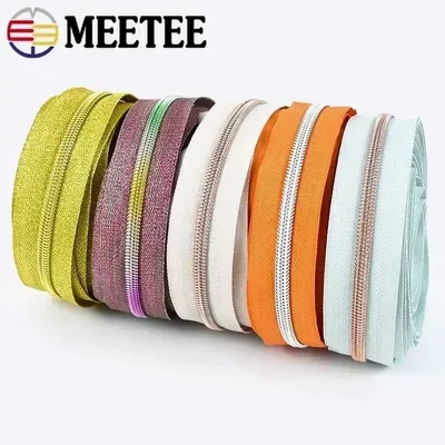 1/2/3/5M 5# Nylon Zipper for Sewing Bag Coil Zippers Tapes By The Meter Jacket Pocket Zips Repair