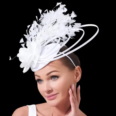 Fashion Sinamay Fascinator Wedding Hats Fancy Floral With Feathers Headpiece Hair Clip Lady Occasion