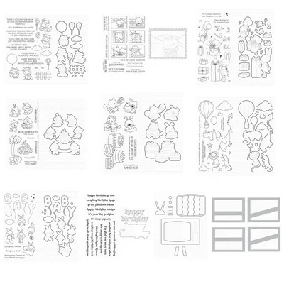 2024 New Friendship Happy Birthday Greatest Present Cutting Dies Clear Stamps Stencils Scrapbooking
