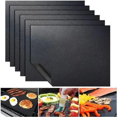 BBQ Grill Mat Non-stick Mat Heat Resistant Grill Mat Outdoor Baking Reusable Barbecue Party Mat