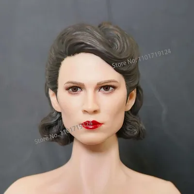 1/6 Scale Carter Hayley Atwell Head Sculpt PVC Female Head Carving Model Fit 12-inch Soldier Action