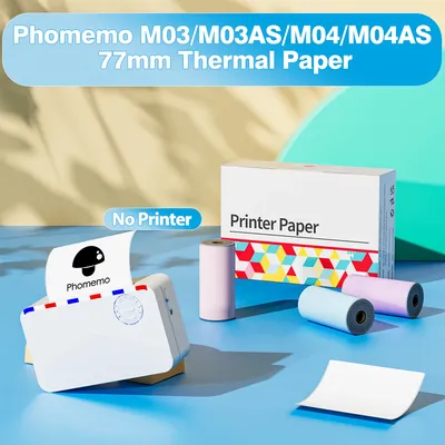 3PK Phomemo Adhesive Transparent Thermal Paper Clear Adhesive Thermal Sticker Paper for M04S/M04AS