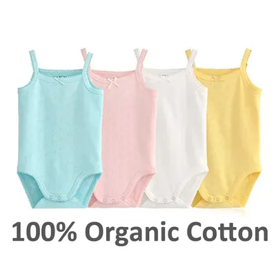 Baby One-Pieces Bodysuits for Newborn Girls Kids Cotton Sleeveless Rompers Toddlers Summer Playsuits