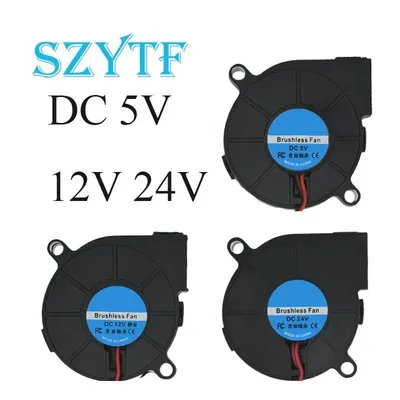 5015 5/12/24V Cooling Turbo Fan Brushless 2Pin For Extruder DC Cooler Blower 50x50x15mm Part Black